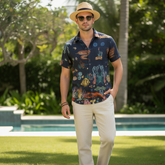 Ocean Explorer Hawaiian Hand-painted Art Print Shirt